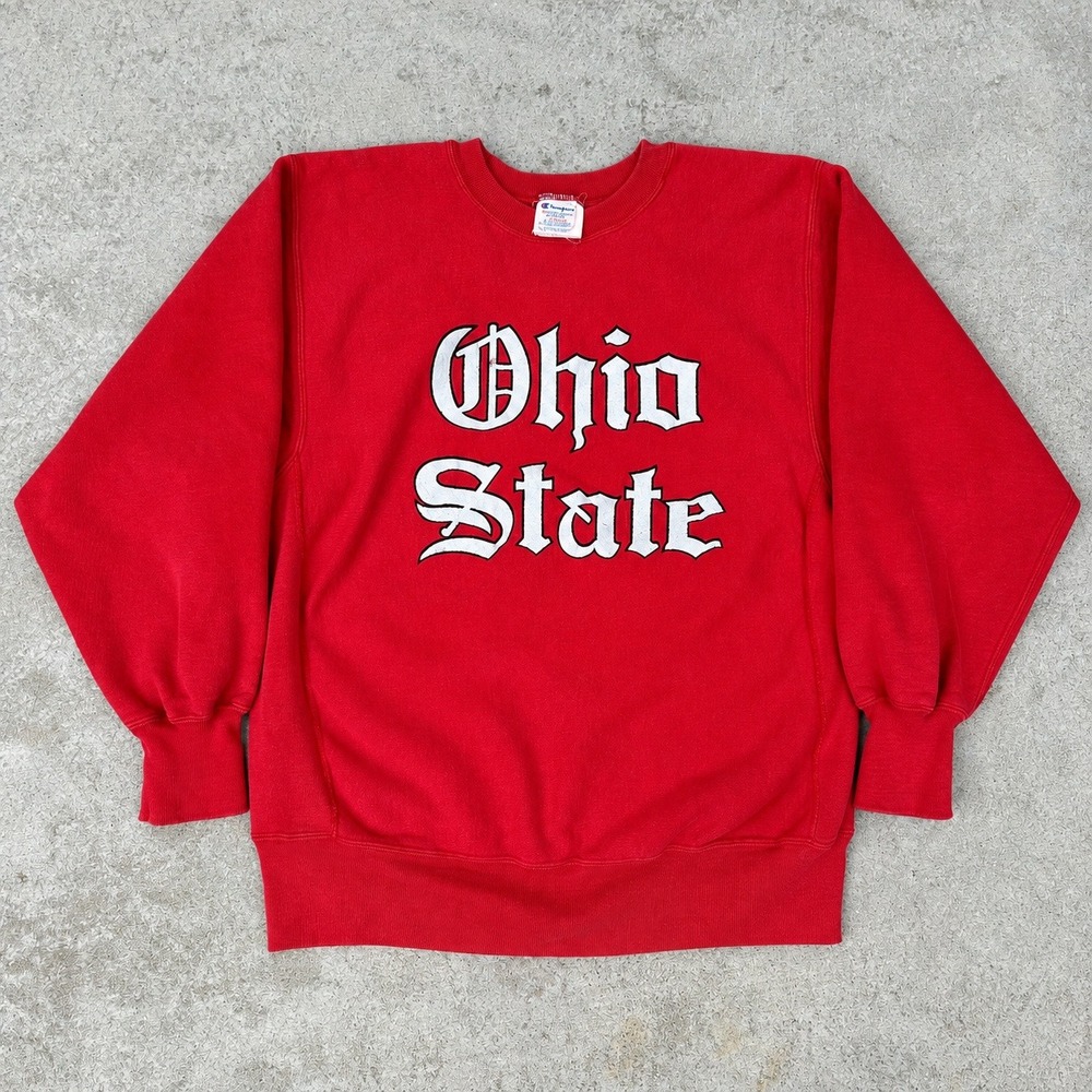 Champion Reverse Weave Ohio State Gothic Old English Sweatshirt XL 80s Vintage